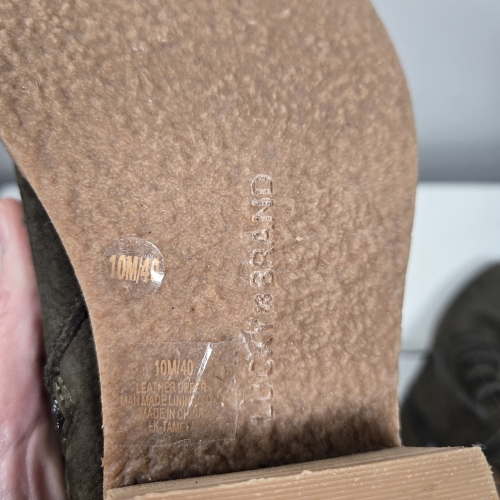 Lucky Brand Dark Green Leather Boots - Picture 6 of 7
